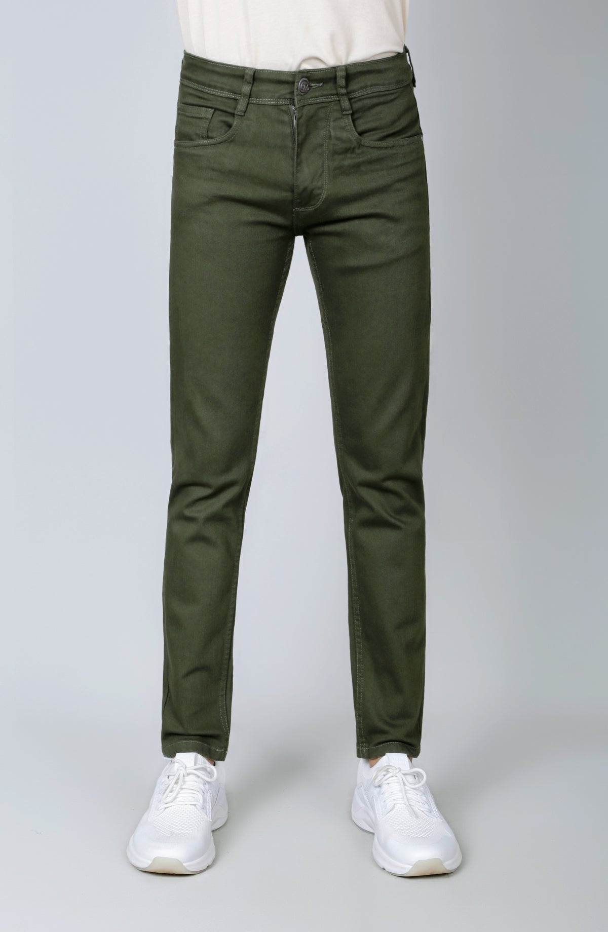 Khaki Green Colored Denim