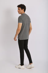 Henley In Grey Melange Color