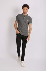 Henley In Grey Melange Color