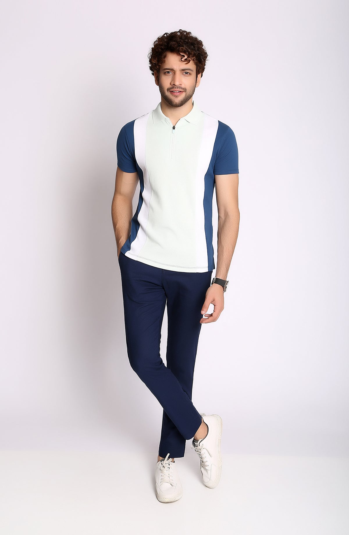 Polo Tee In Color Block