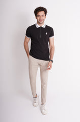 Pique Polo In Black