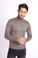 Super Soft Rol Neck Jumper In Olive