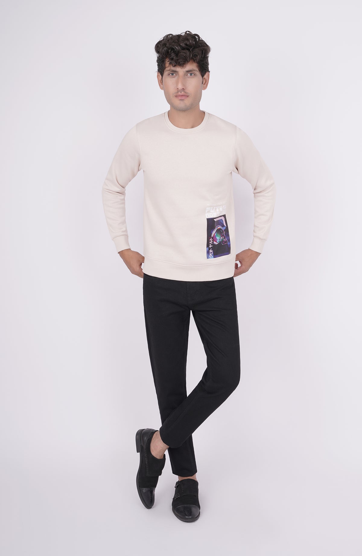 Futuristic Printed Sweatshirt