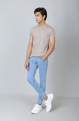 5 Buttons Placket Henley-Sand