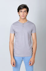 5 Buttons Placket Henley-Slate