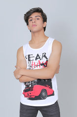 Grunge Print Tee - White