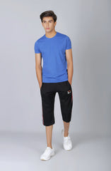 Basic Tee With Round Hem-Blue