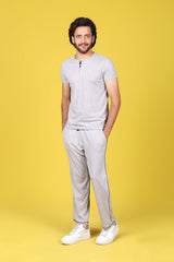 Basic Single Jersey Night Suit - Grey