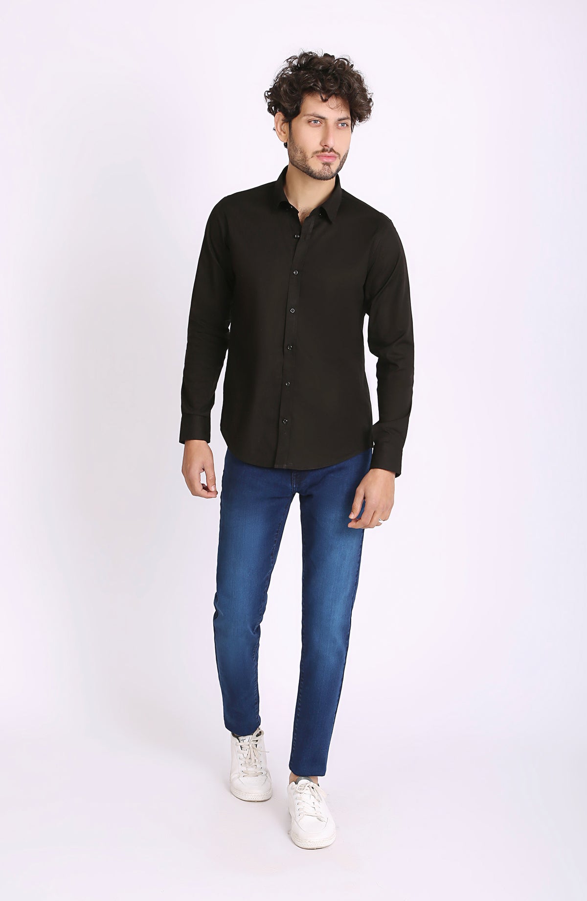 Button Down Shirt In Popline