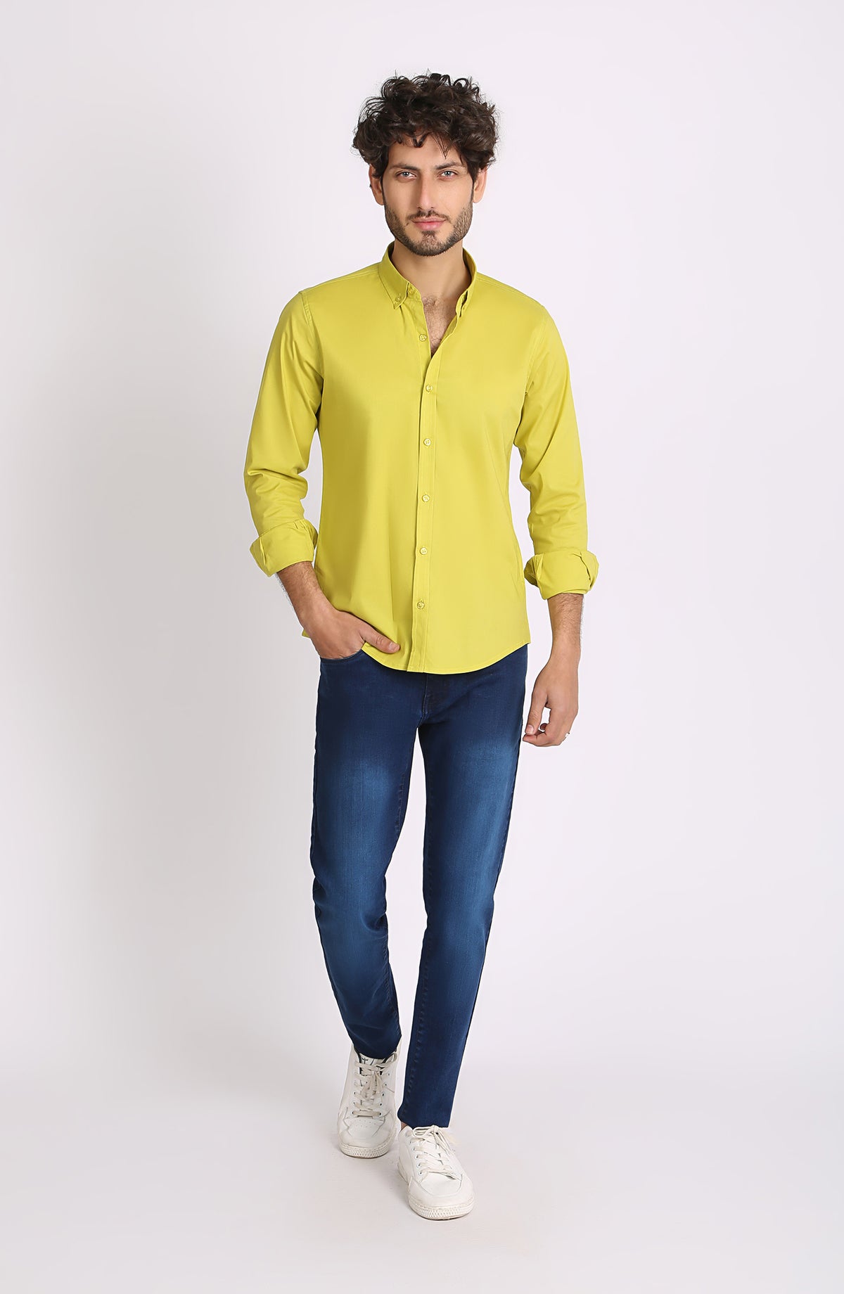 Button Down Shirt In Popline