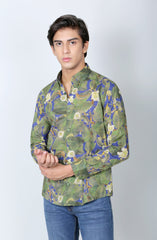 Floral Printed Shirt - Blue & Green