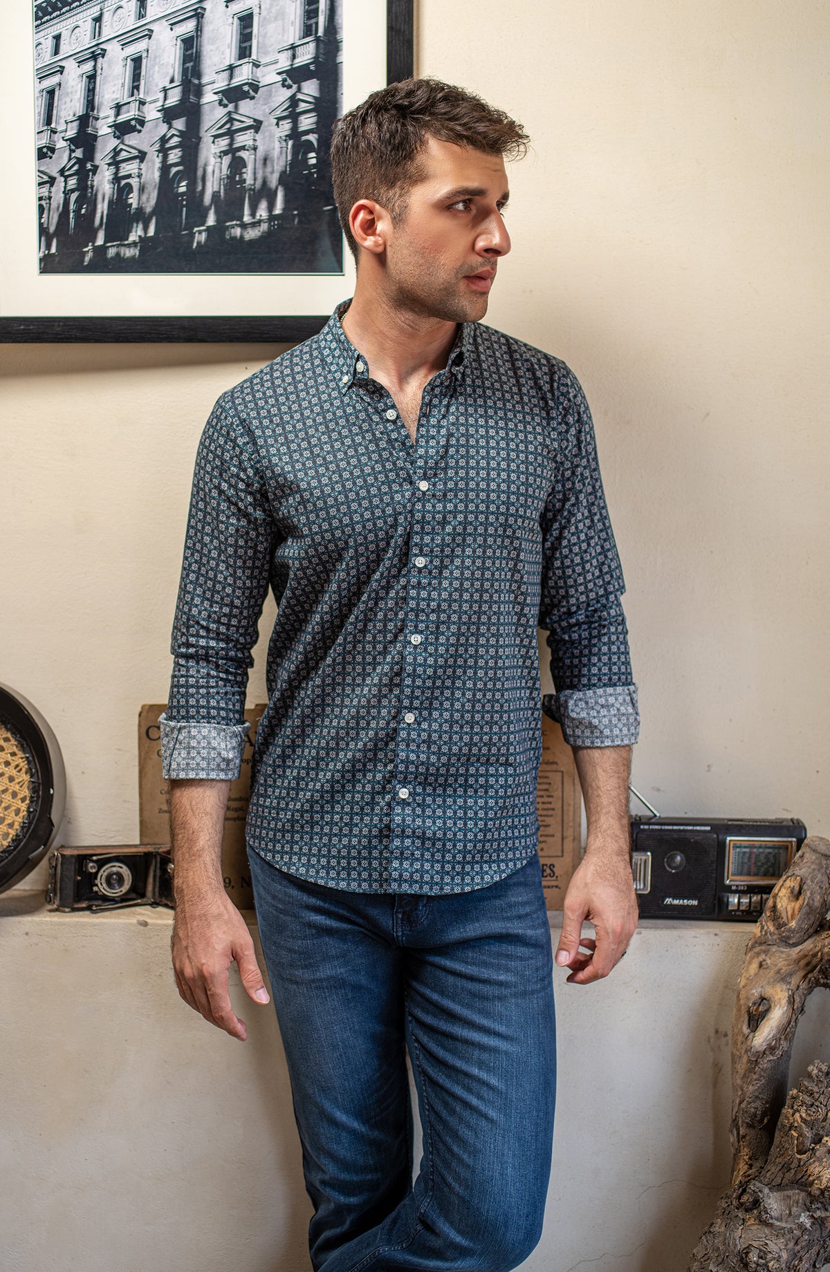 Button Down Printed Shirt