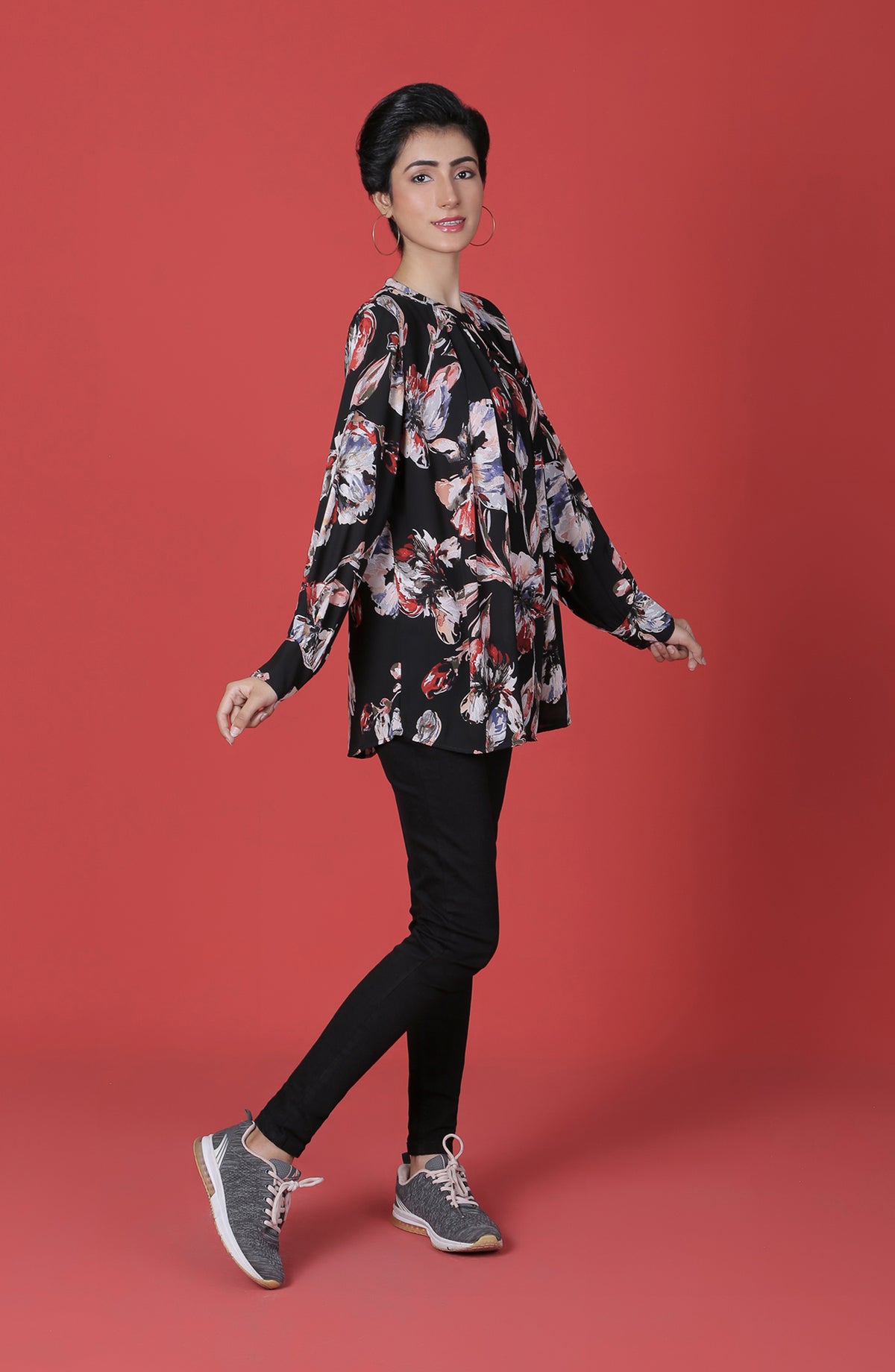 Flower Pleated Top