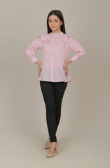 Frilled Brochia Top - Pink