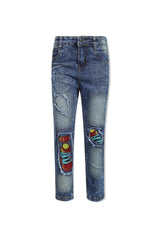 Ripped & Printed Jeans