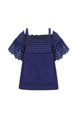 Cold Shoulder Smocked Blouse