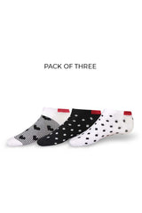 3 Pack Patterned Anklet Socks