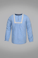 Lace Insert Linen Tunic