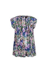 Pleated Floral Top