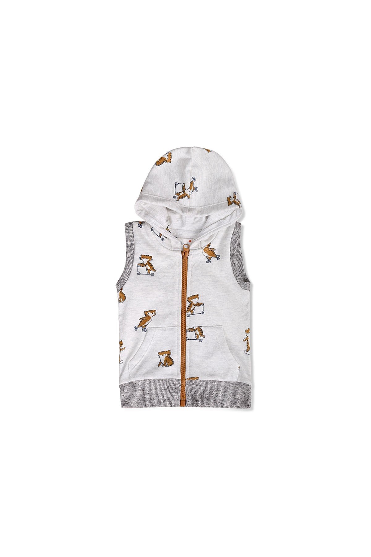 Printed Sleeveless Hoodie
