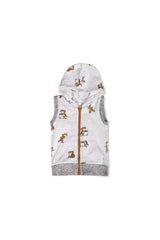 Printed Sleeveless Hoodie