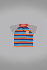Henley Blue Monster Print