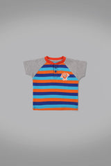 Henley Blue Monster Print