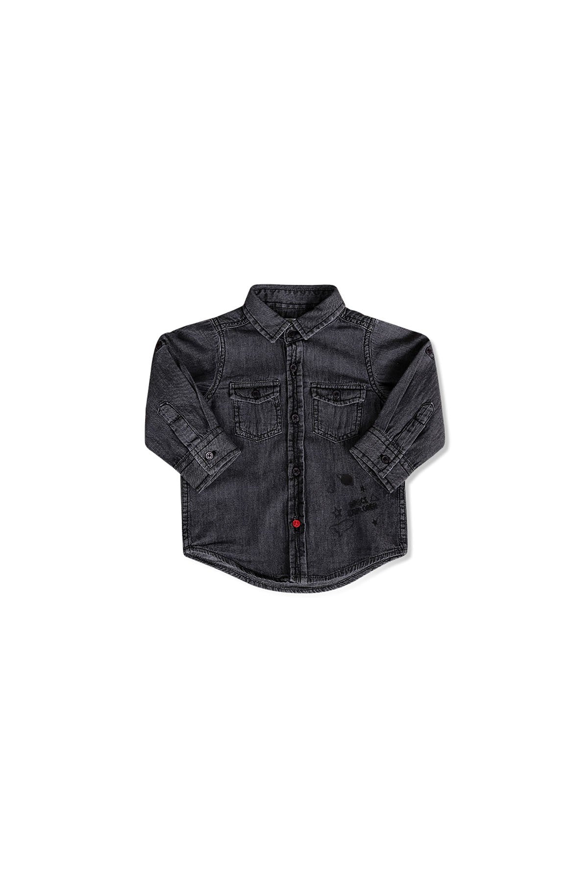 Print Denim Double Pkt Shirt