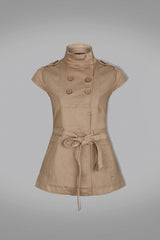 Sleeveless Twill Jacket