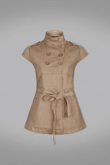 Sleeveless Twill Jacket