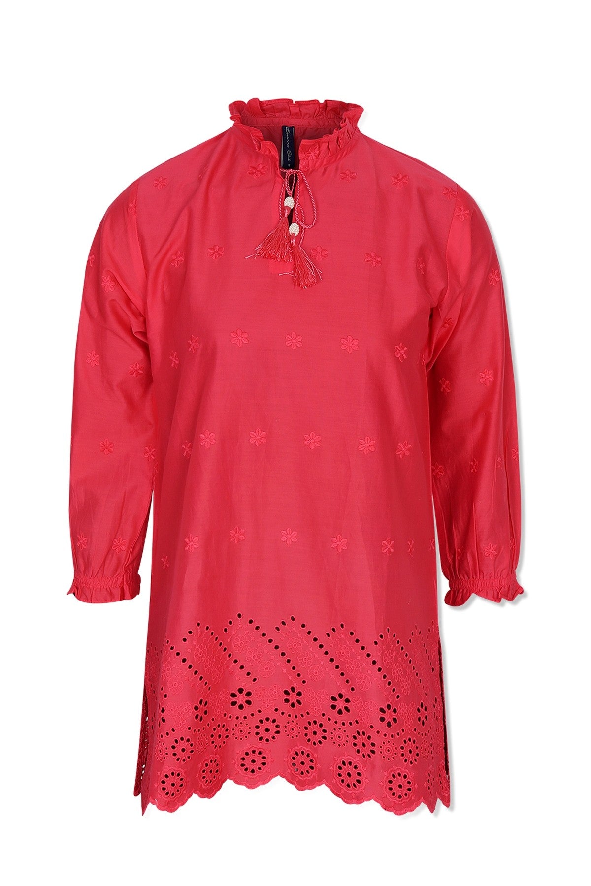 Ruffle Embroidered Shirt